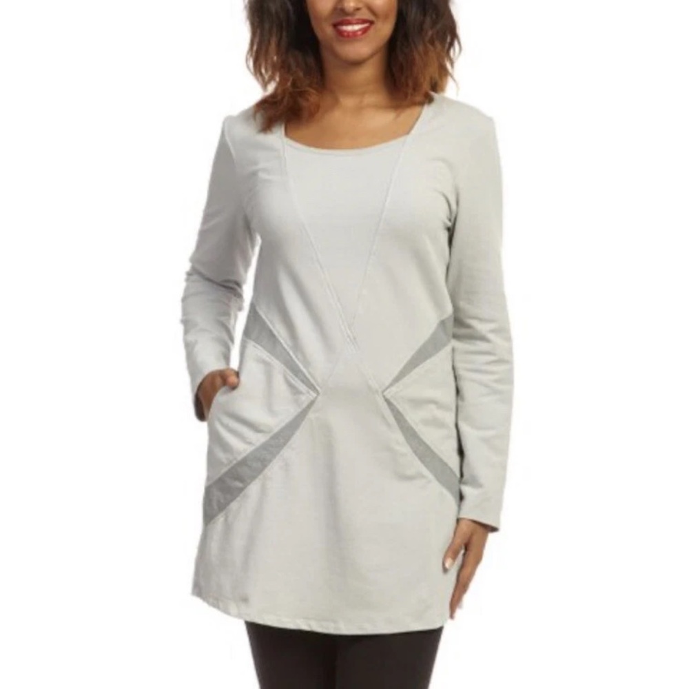 Prairie Underground S airstream sound wave tunic top organic cotton long sleeve